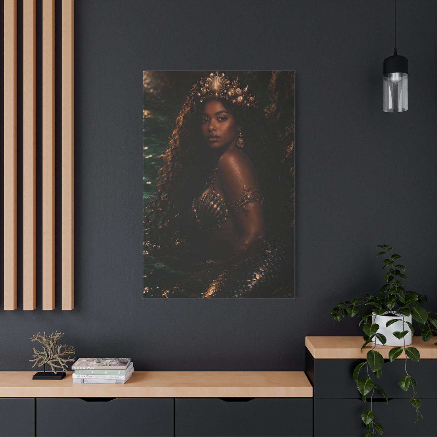 Regal Ocean Queen Mermaid Portrait Wall Art & Canvas Print