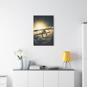 Sunlit Vintage Biplane Flight Wall Art & Canvas Prints