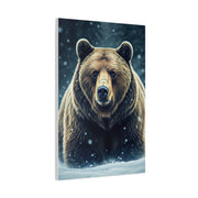 Winter Storm Grizzly Bear Portrait Wall Art & Canvas Prints
