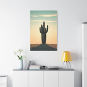 Lone Saguaro Desert Sunset Silhouette Wall Art & Canvas Prints