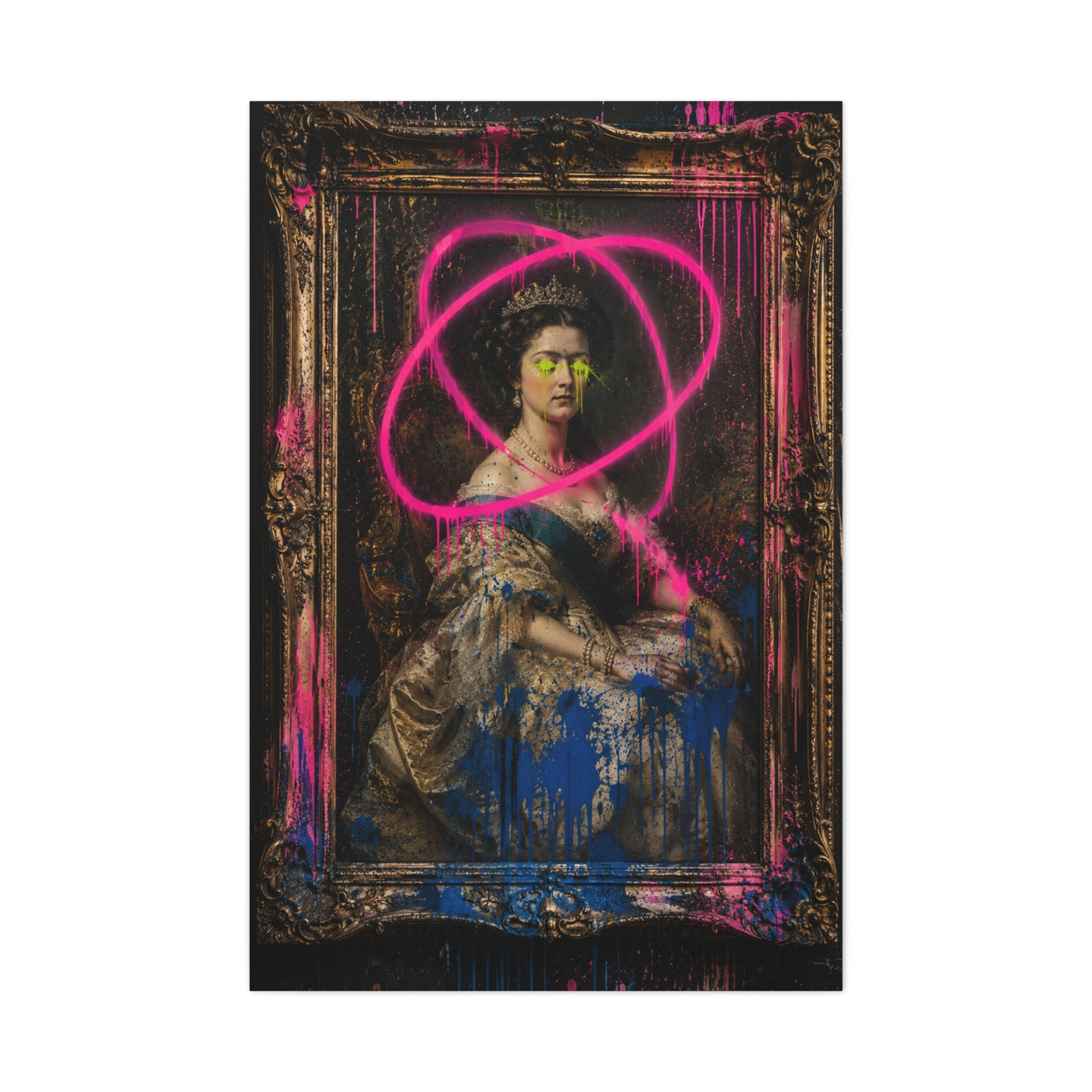 Graffiti Royal Portrait Rebellion Street Wall Art & Canvas Print