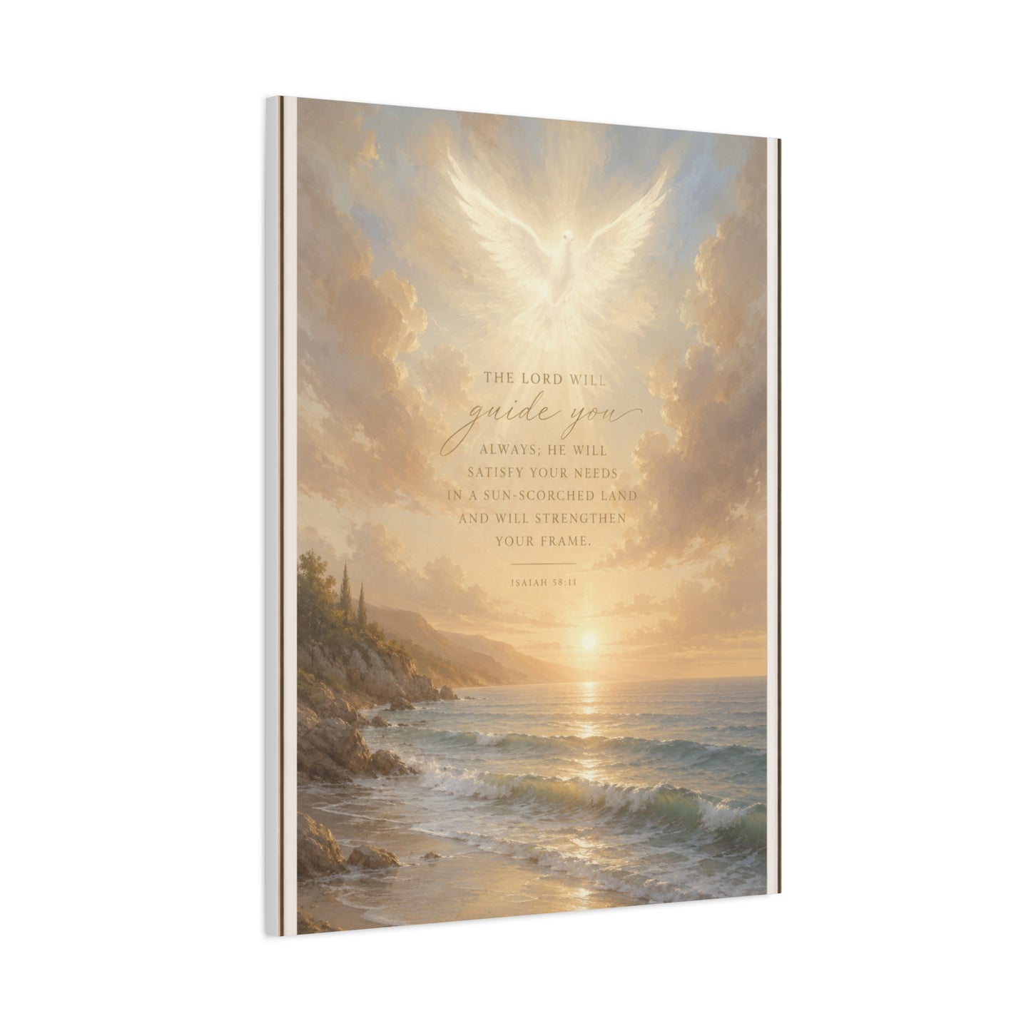 Isaiah Coastal Dove Scripture Wall Art & Canvas Print