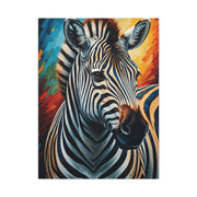 Vibrant Stripes Zebra Portrait Wall Art & Canvas Print