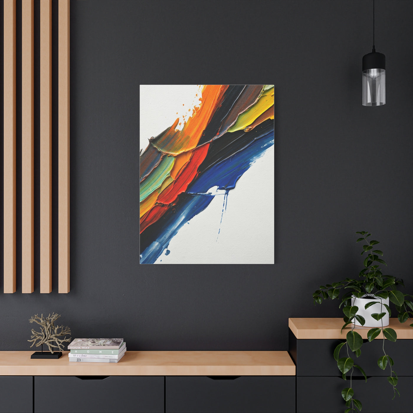 Expressive Multicolor Stroke Abstract Wall Art & Canvas Prints