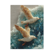 Sea Glass And Driftwood Seagull Coastal Composition Wall Art & Canvas Print