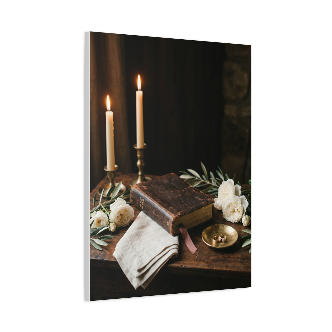 Faith & Union Candlelit Still Life Wall Art & Canvas Print