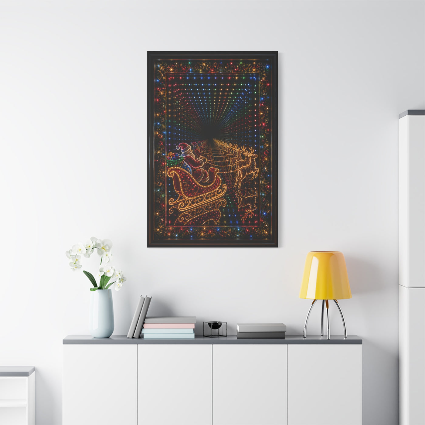 Infinity Tunnel Santa Sleigh Wall Art & Canvas Print