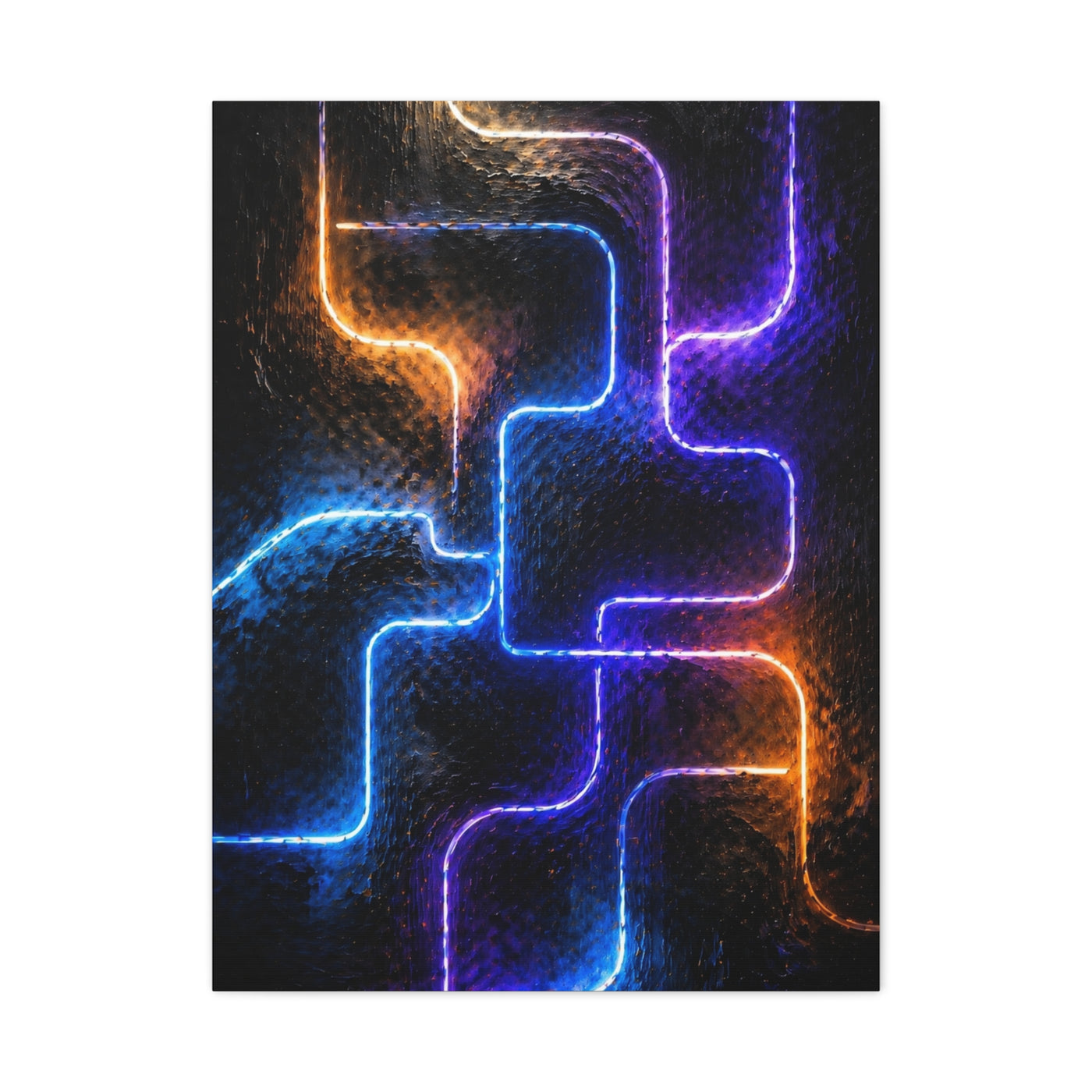 Neon Innovation Circuit Flow Wall Art & Canvas Print