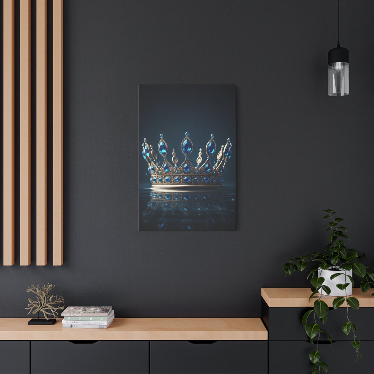 Royal Blue Crystal Crown Wall Art & Canvas Prints