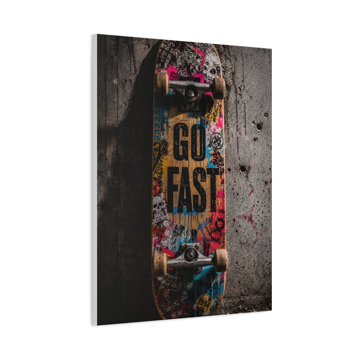 Go Fast Skateboard Street Wall Art & Canvas Print