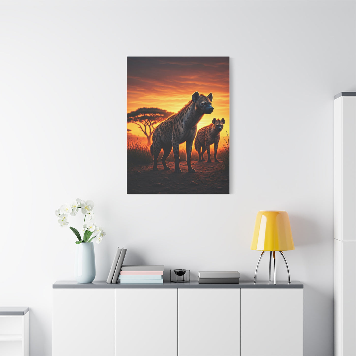 Hyena Pack at Sunset Wilderness Wall Art & Canvas Prints