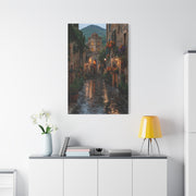 Tuscan Village Rain Street Wall Art & Canvas Print