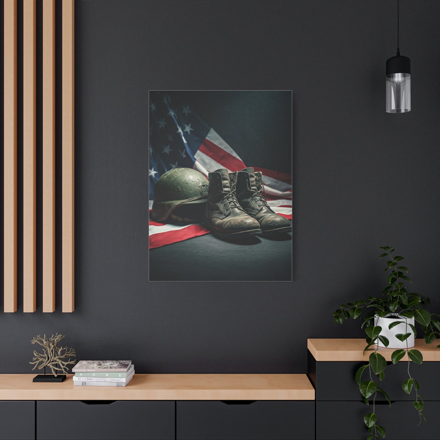 Battlefield Helmet and Boots Tribute Wall Art & Canvas Prints.