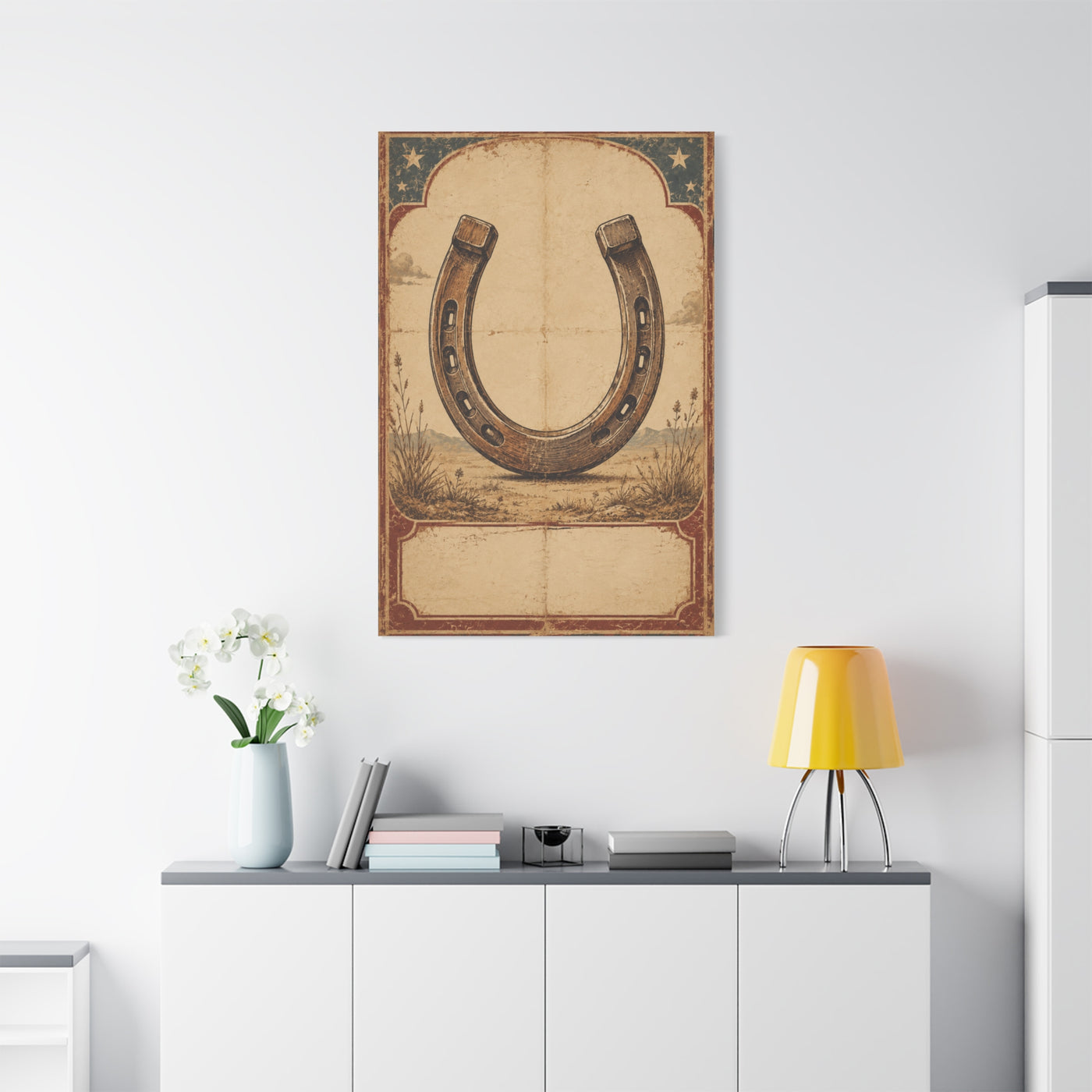Rustic Horseshoe Frontier Poster Wall Art & Canvas Print