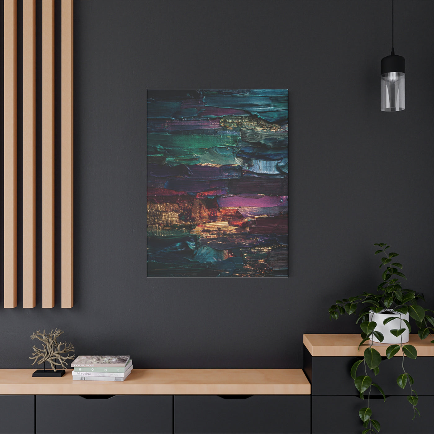Jewel Tone Textured Abstract Gallery Painting Wall Art & Canvas Print