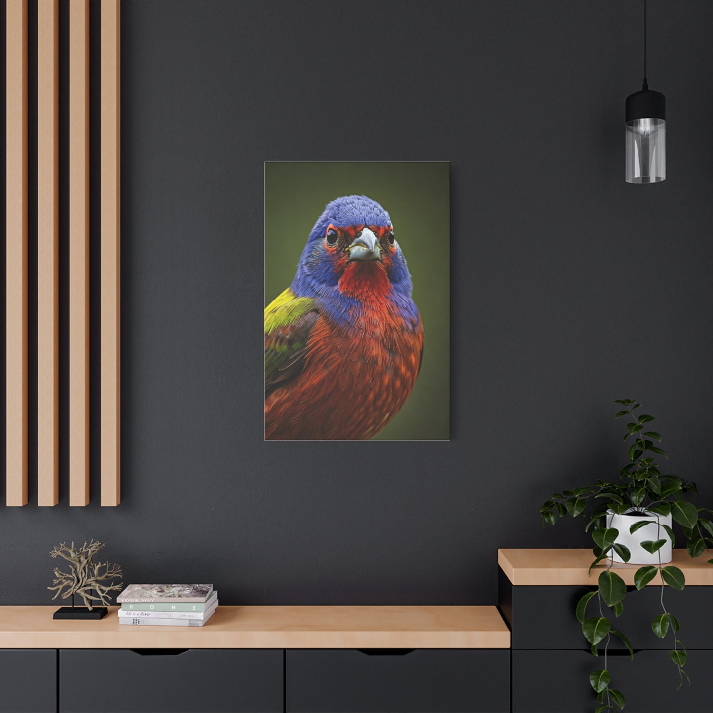 Vibrant Colorburst Sparrow Portrait Wall Art & Canvas Prints