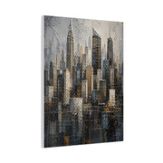 Textured City Skyline Impasto Wall Art & Canvas Print