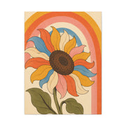 Retro Rainbow Sunflower Wall Art & Canvas Print