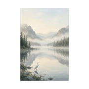 Be Still Mountain Lake Scripture Wall Art & Canvas Print