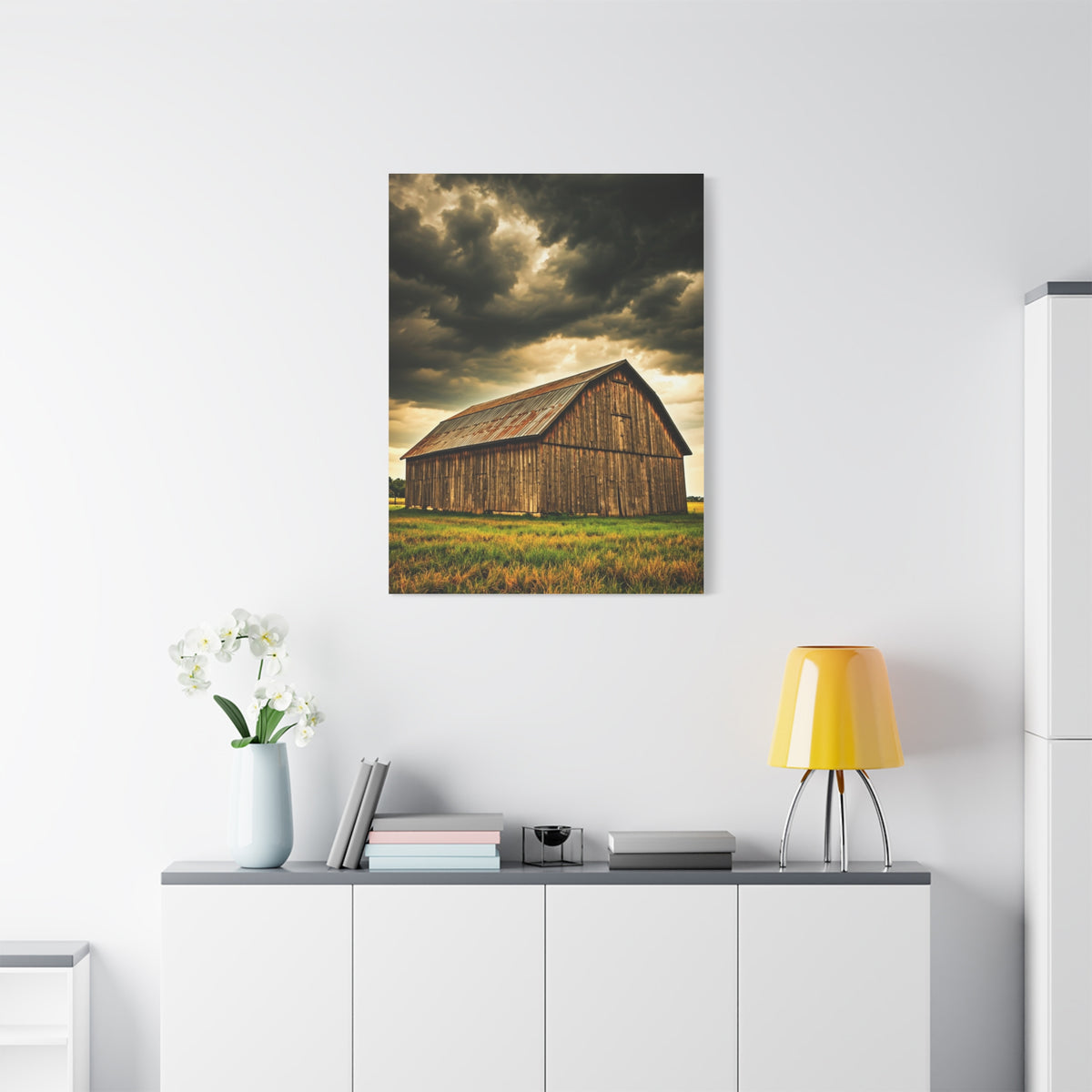 Weathered Barn Under Gathering Storm Wall Art & Canvas Prints