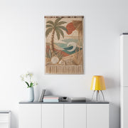 Bohemian Coastal Woven Tapestry Tropical Wall Art & Canvas Print
