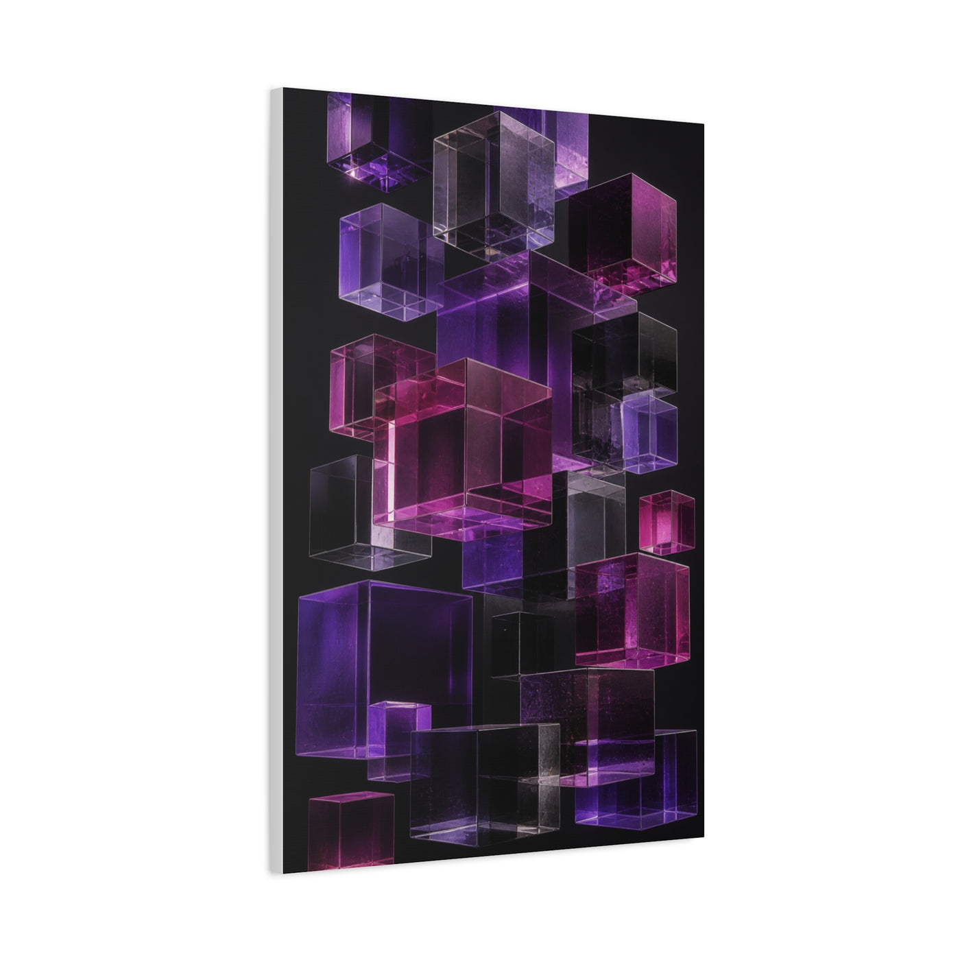 Floating Violet Glass Cubes Wall Art & Canvas Print