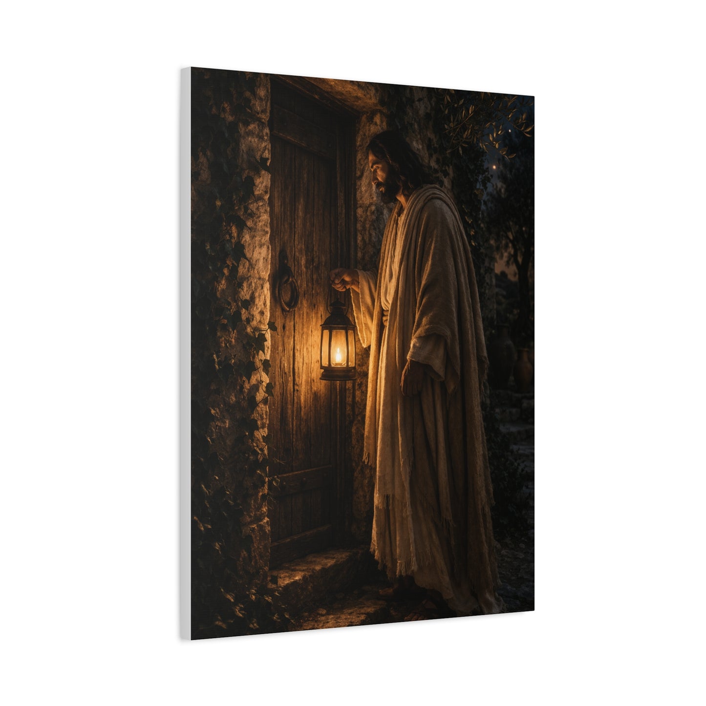 Jesus Knocking Candlelight Door Wall Art & Canvas Print