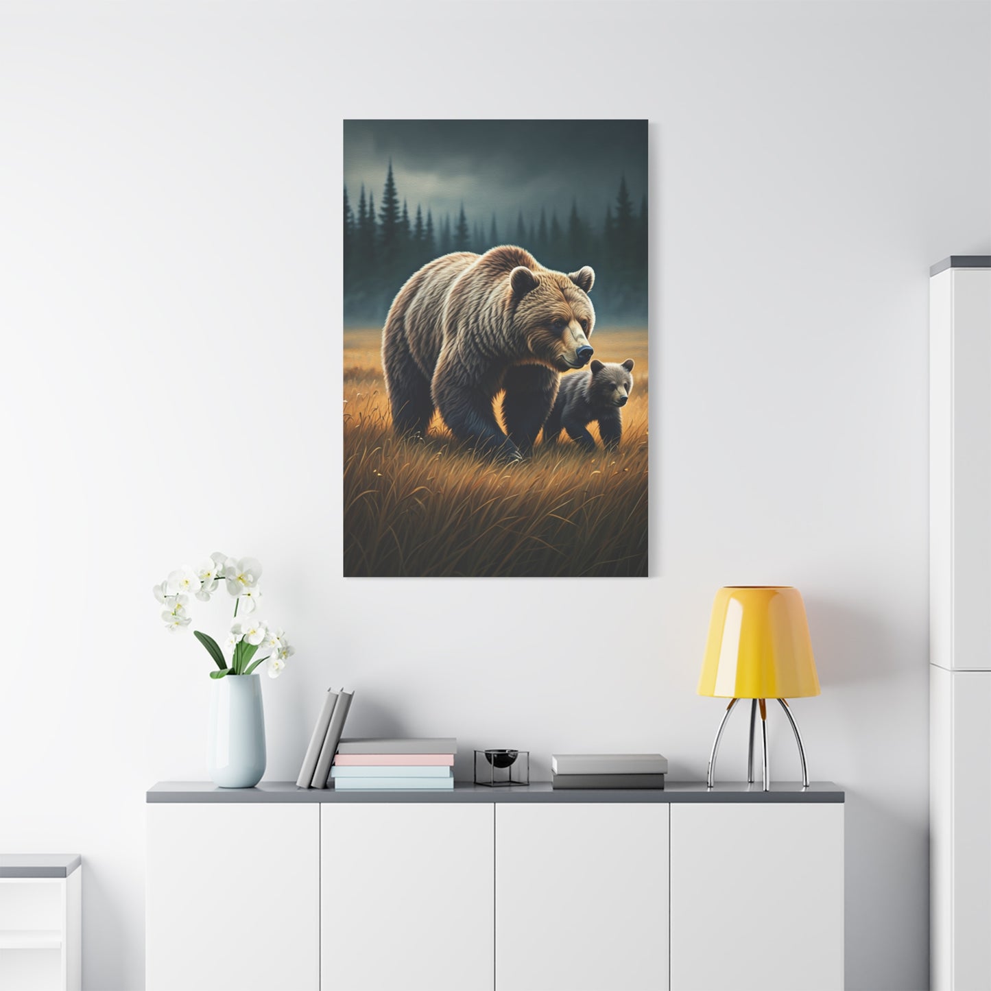 Mother and Cub Golden Meadow Wall Art & Canvas Prints