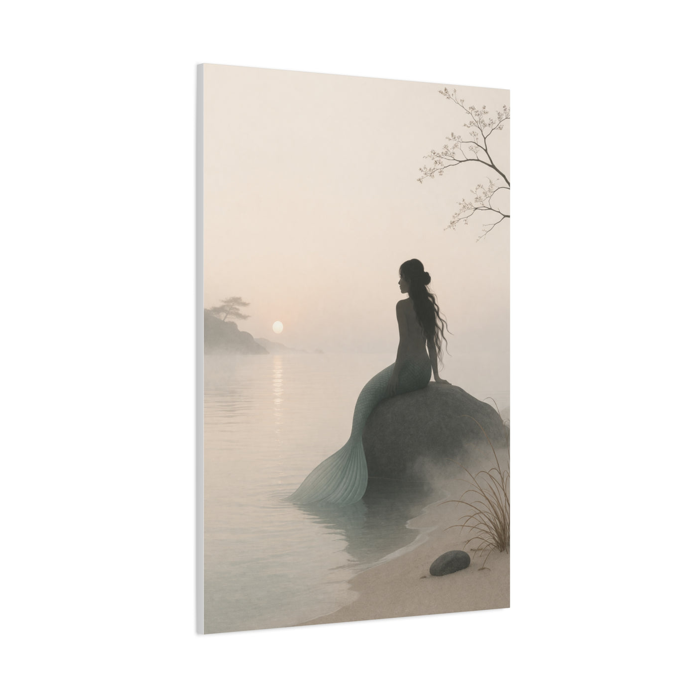 Misty Shore Mermaid Serenity Wall Art & Canvas Print