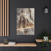 Elephant Procession Stone Relief Wall Art & Canvas Print