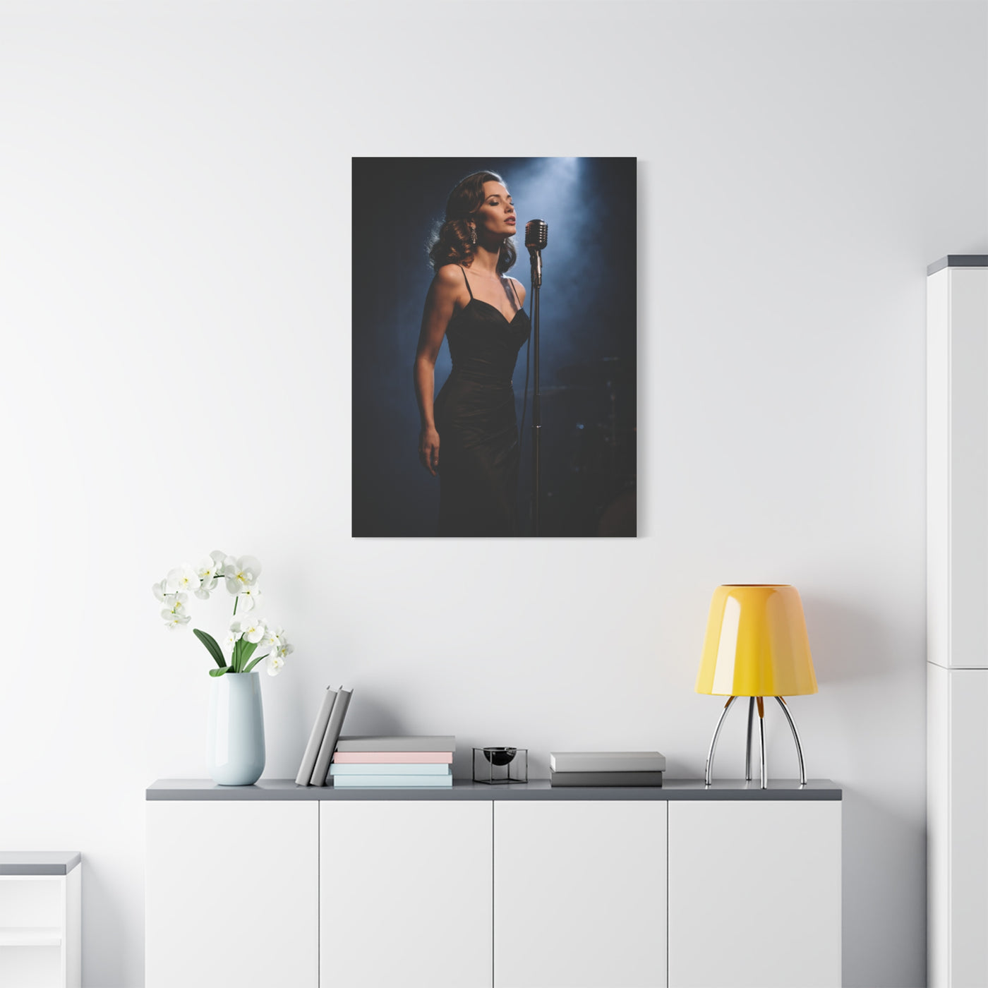 Jazz Vocalist Spotlight Elegance Wall Art & Canvas Print