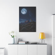 Moonlit Coyote Desert Wall Art & Canvas Print