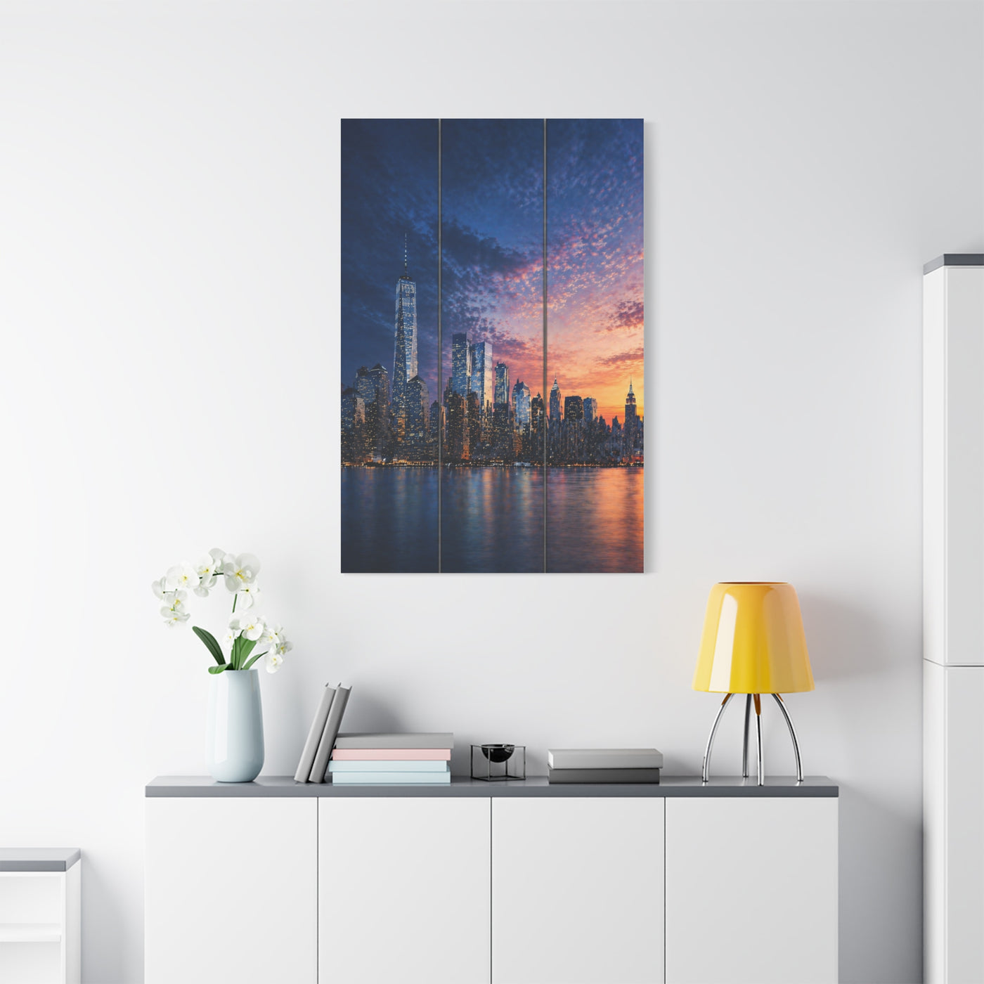 Blue Hour Skyline Triptych Wall Art & Canvas Print