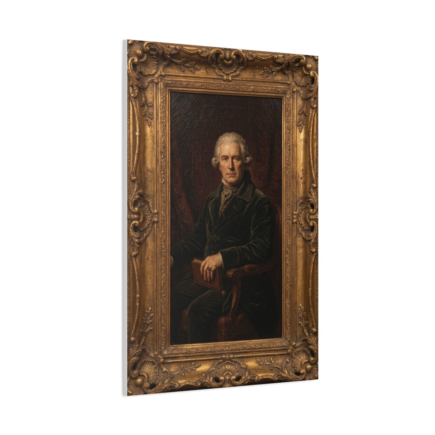 Classical Gentleman Portrait in Ornate Frame Wall Art & Canvas Print