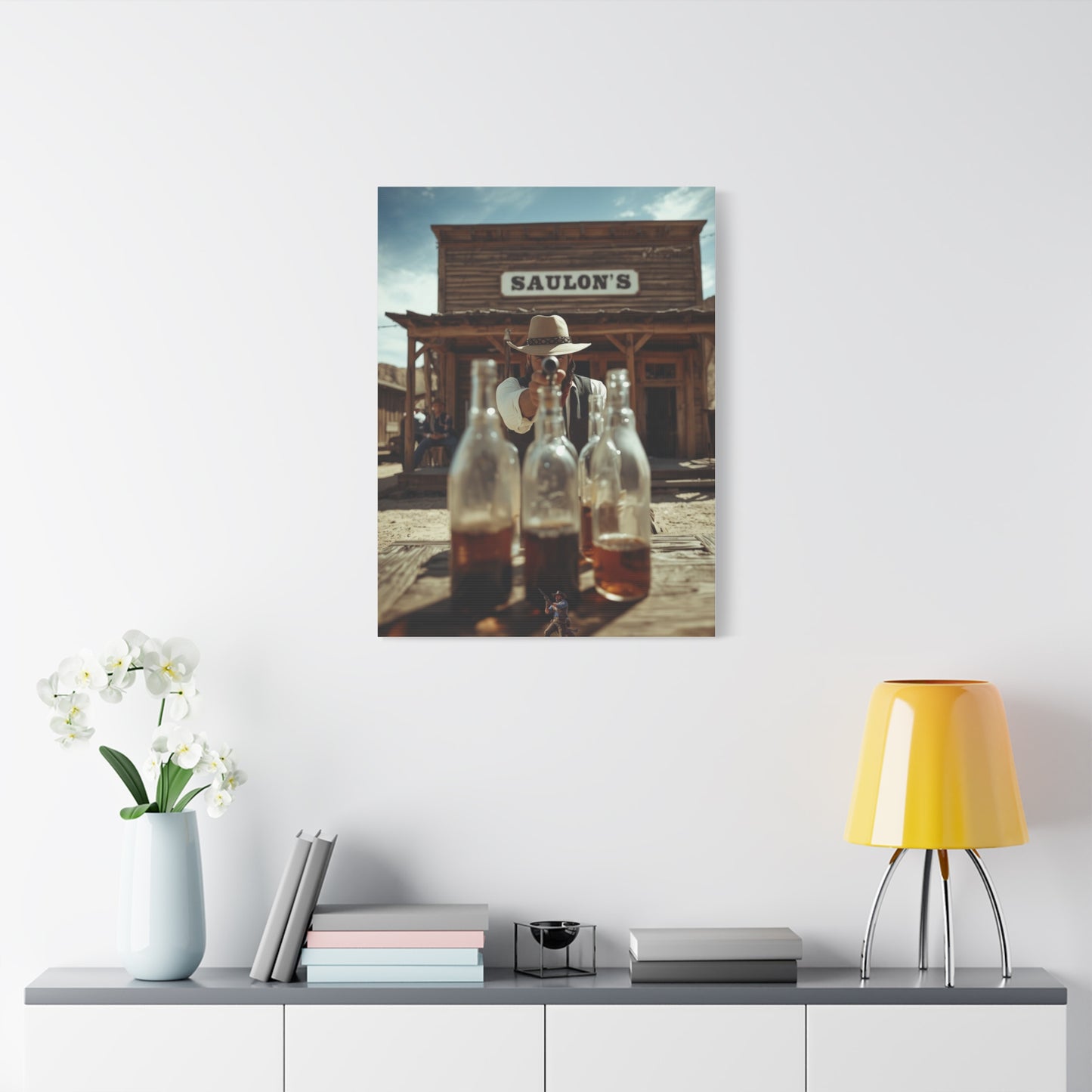 Saloon Bottle Shooting Challenge Wall Art & Canvas Print