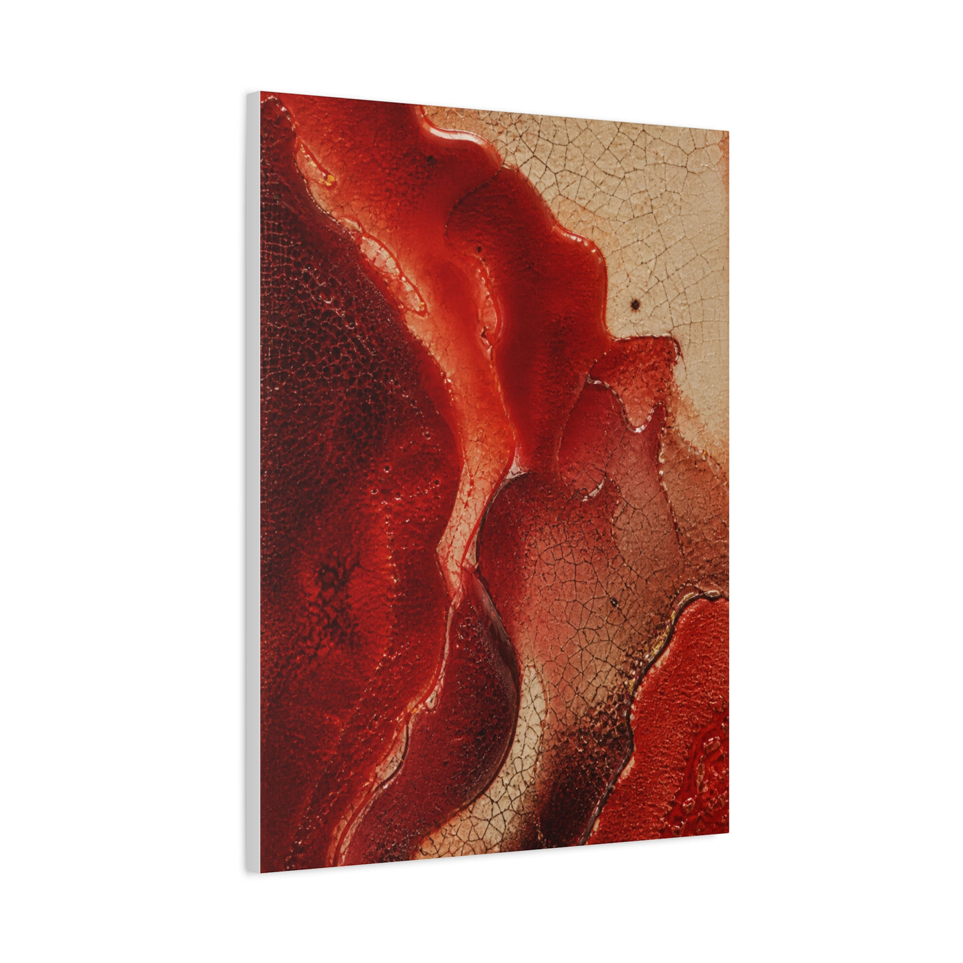 Red Ceramic Glaze Texture Wall Art & Canvas Print