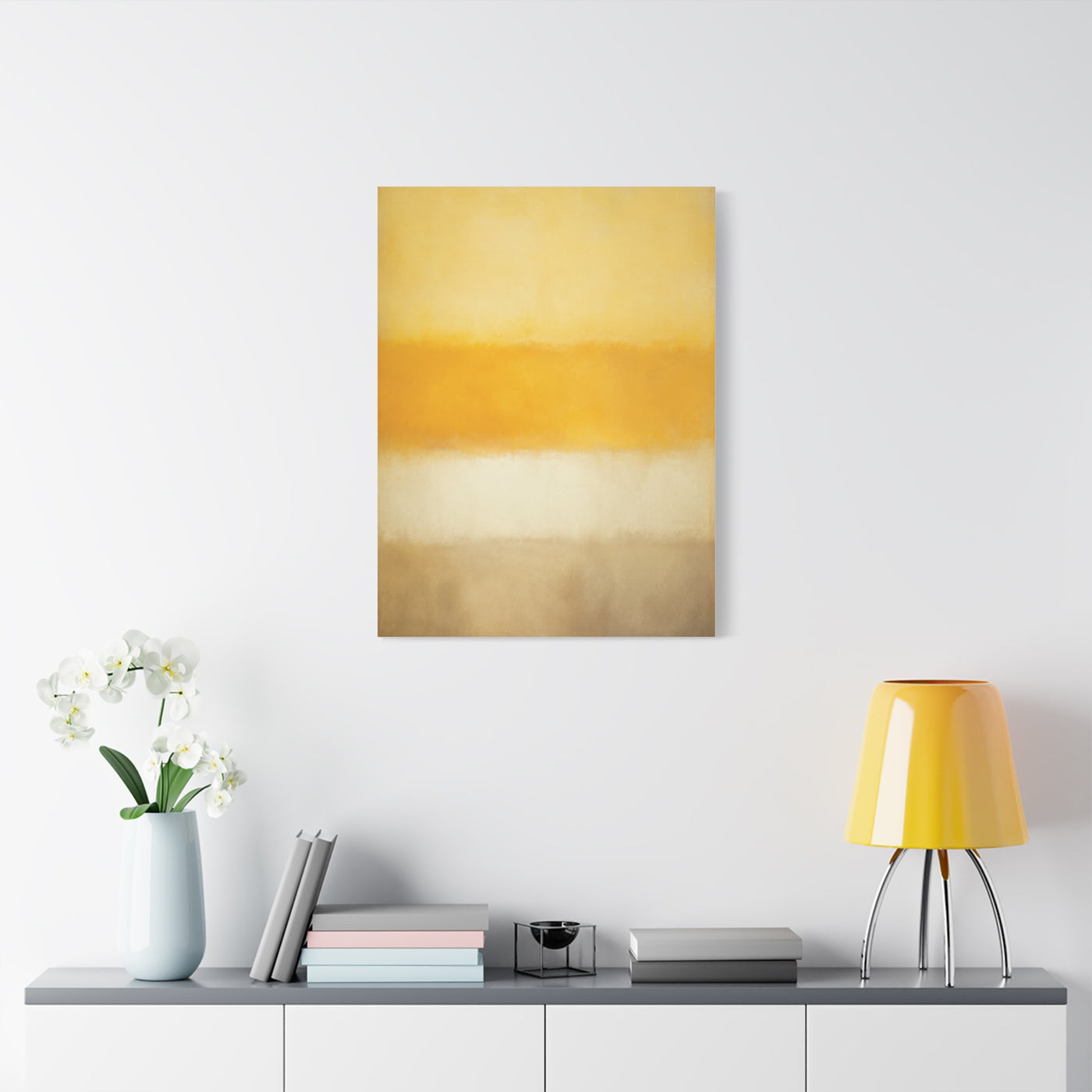 Minimal Color Field Golden Horizon Wall Art & Canvas Print