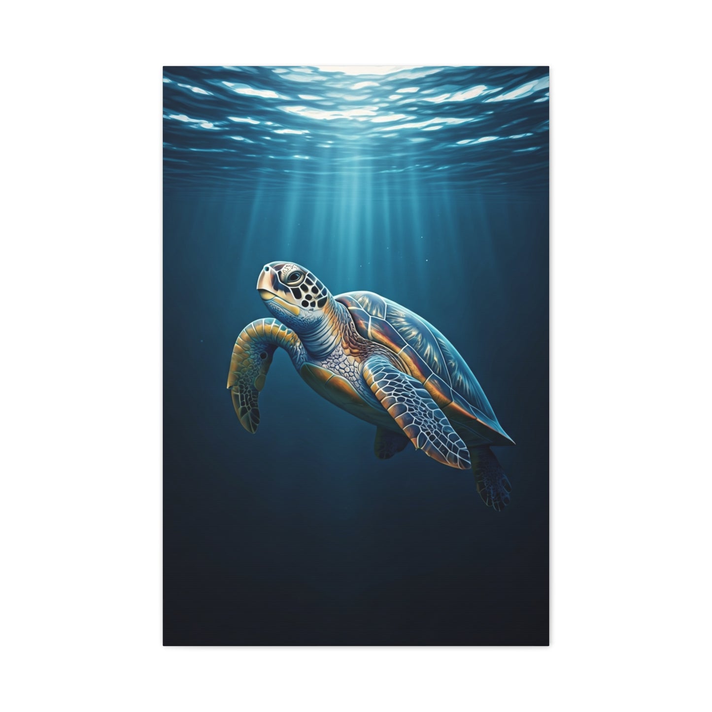 Sea Turtle Beneath Ocean Light Wall Art & Canvas Prints