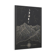 Celestial Topographic Map & Moon Phases Wall Art & Canvas Print