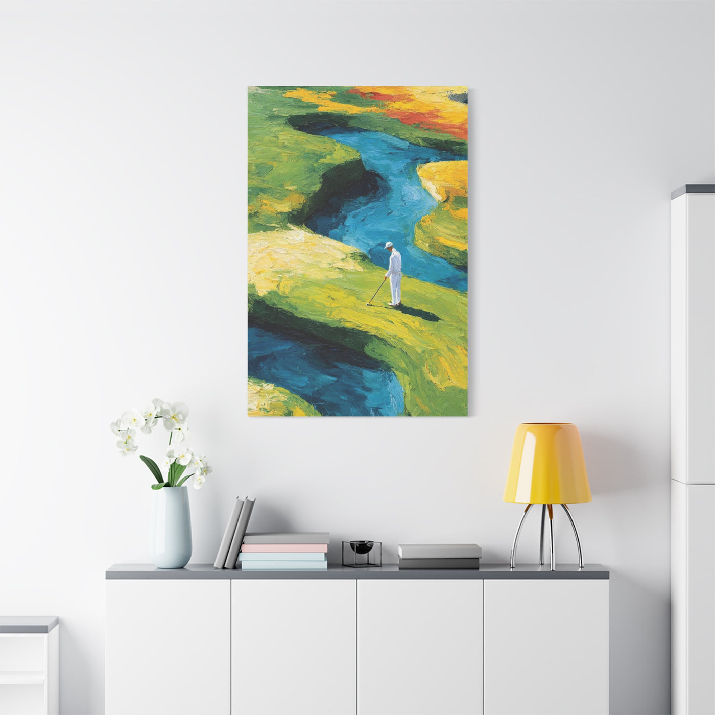 Impressionist Golf Course River Scene Wall Art & Canvas Print