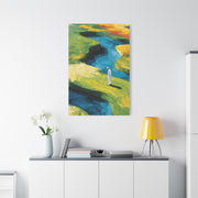 Impressionist Golf Course River Scene Wall Art & Canvas Print