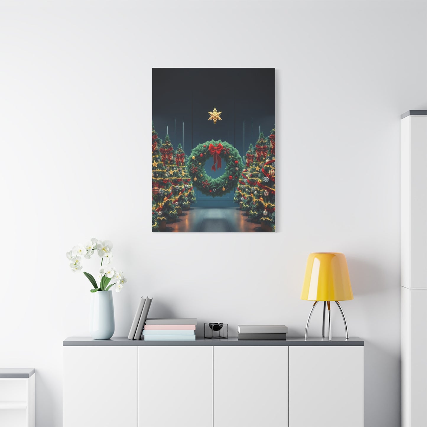 Christmas Trees & Wreath Art Luxury Canvas Wall Art & Canvas Print
