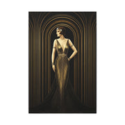 Golden Archway Elegance Woman Wall Art & Canvas Prints