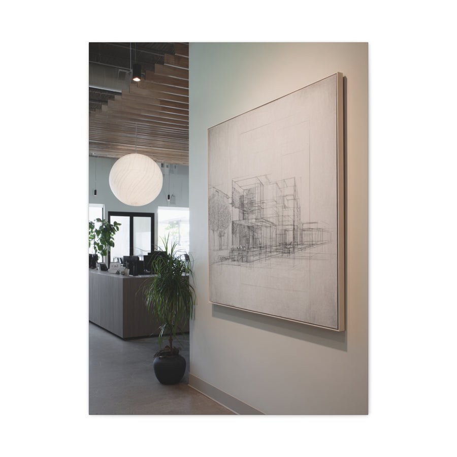 Refined Architectural Linework Artwork Wall Art & Canvas Print