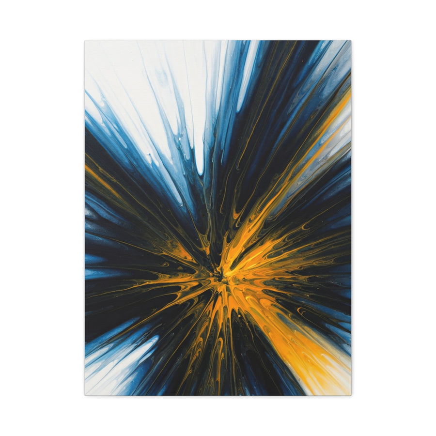 Blue and Gold Radiating Abstract Wall Art & Canvas Prints