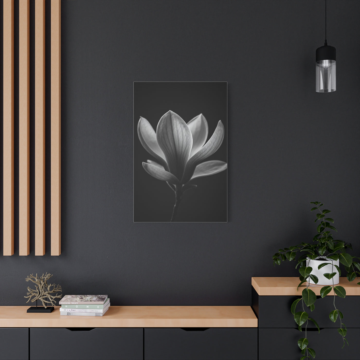 Magnolia Blossom Serenity Monochrome Wall Art & Canvas Prints