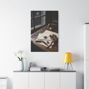 Moonlit Love Letter Writing Scene Wall Art & Canvas Print