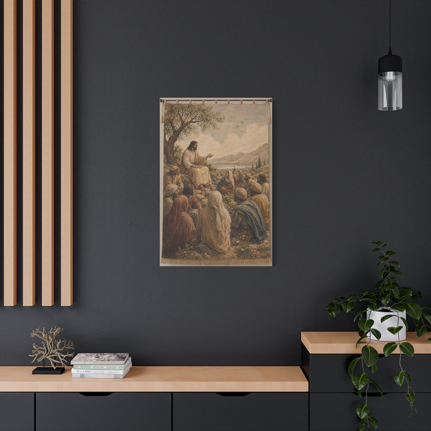 Sermon on the Hillside Tapestry Wall Art & Canvas Print
