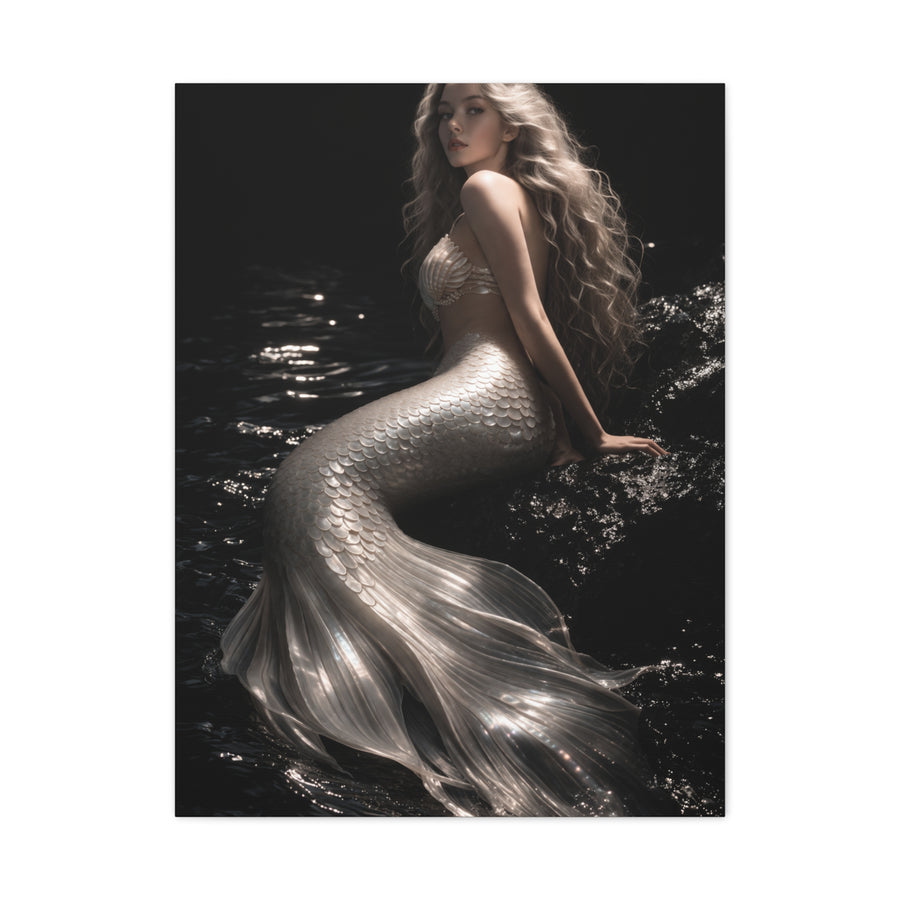 Pearl Ivory Mermaid Portrait Wall Art & Canvas Print