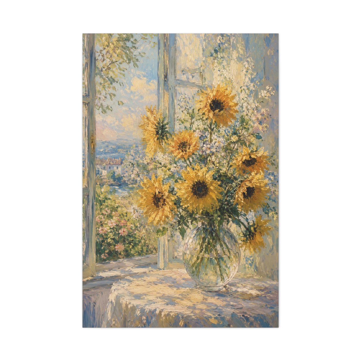 Sunlit Window Sunflower Still Life Wall Art & Canvas Print